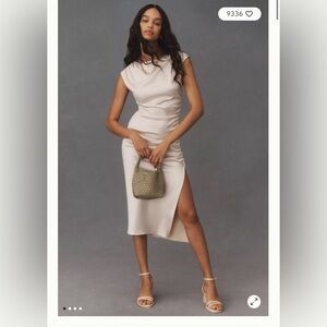 NWT BHLDN Francesca High-Neck
Stretch Satin Midi Dress 
Size Large